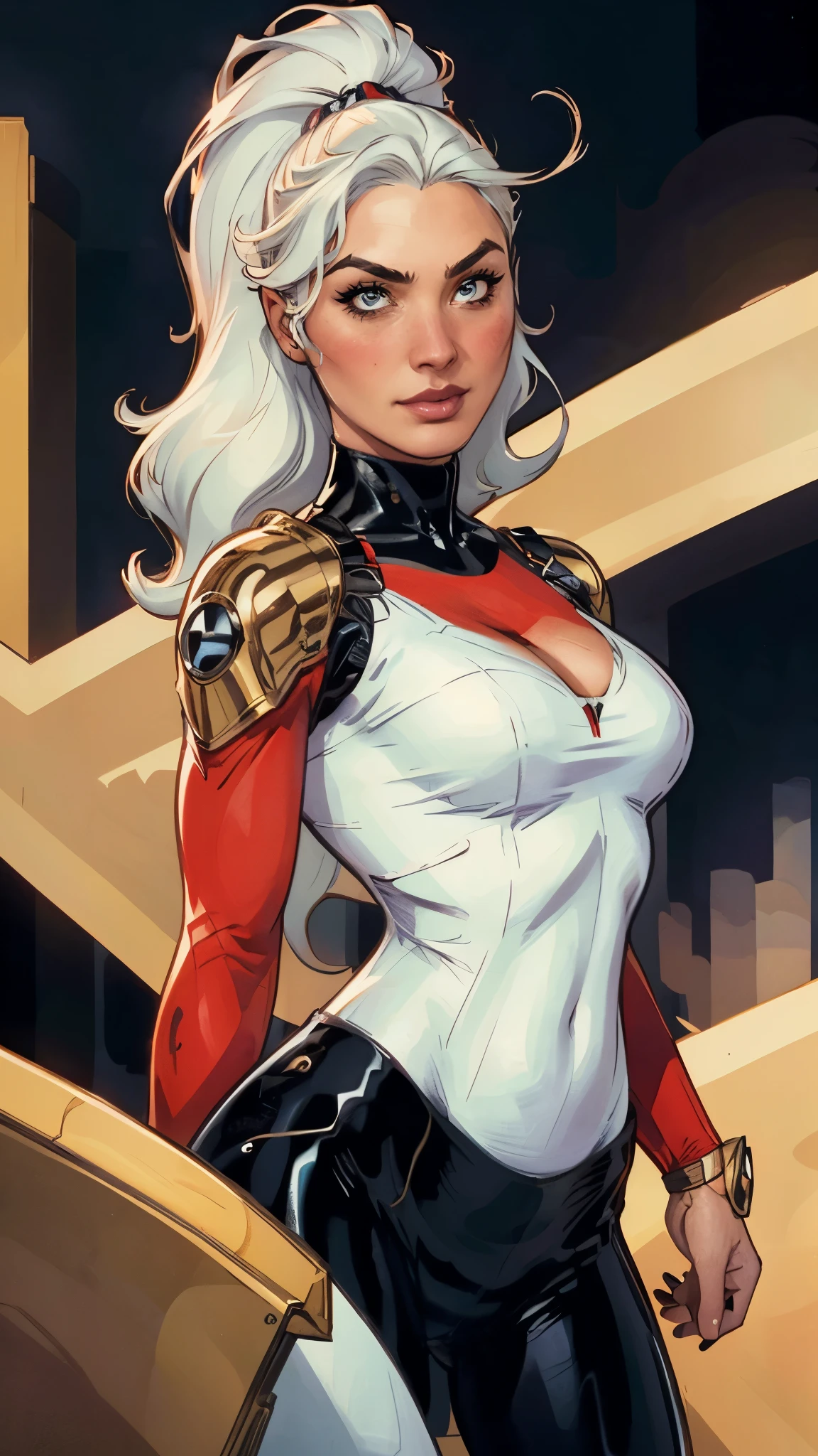 masterpiece, best quality, a beautiful woman with long shiny hair, choppy bangs, delicate face, passionate gaze, perfect smille, blush, seductive expression, tall and fit figure, perfect body, perfect skin, seductive pose, sexy Futuristic Technological Nanogel Clothing, the color scheme is primarily White with Green accents, this character embodies a finely crafted sexy beauty, exquisite and mature painterly Style, TerryDodson style, vibrant colors, cyancapsule, goddess, feminine, exquisite photography, depth of field, bokeh, photorealistic, even and soft lighting on face, dramatic, high definition, highres, ultra detailed, professional photo, perfect body proportions, anatomically correct, symmetrical face, extremely detailed eyes and face, perfect eyes, high quality eyes, creativity, RAW photo, UHD, 32k, portrait lighting, cinematic lighting, (masterpiece-anatomy-perfect:1.2)