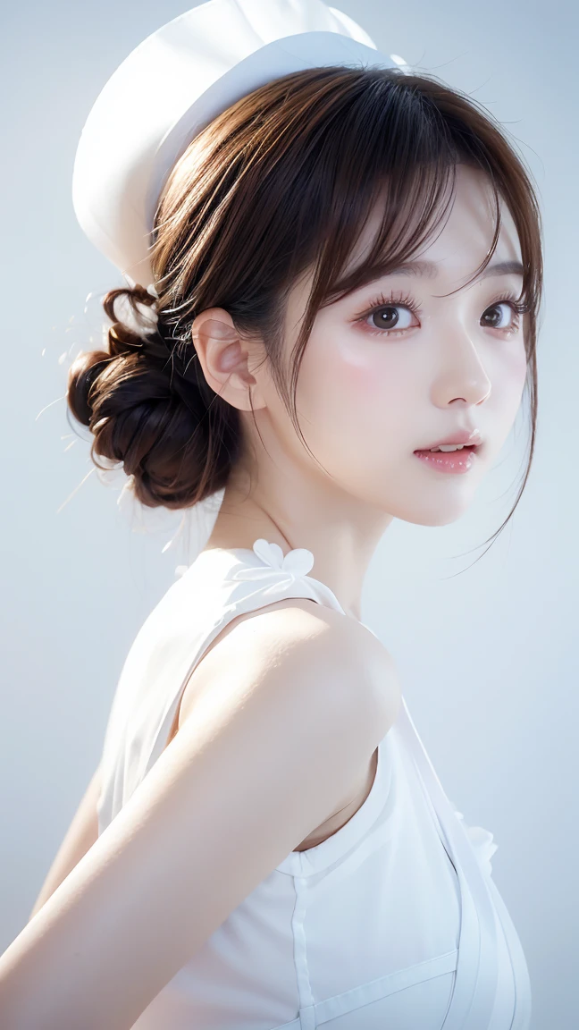 masterpiece:1.3), (8K, Realistic, RAW Photos, Best image quality: 1.4), Japanese Girls、(Random Hairstyles:1.2)、Baby Face、Highly detailed face、Attention to detail、double eyelid、Beautiful woman:1.4、Light brown hair、Highest quality、masterpiece、Ultra-high resolution、(Realistic:1.4)、Professional lighting and attention to detail make you smile、Loose、thin、short hair、Deadly position、whole body、one piece