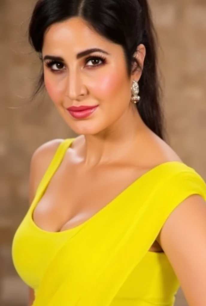 Create a stunning visual of a beautiful South Indian woman, confidently showcasing her curves and elegance, with a focus on her striking features and captivating smile, photographed by a world-renowned fashion photographer, highlighting her sensuality and charm, in a high-end fashion setting, exuding glamour and sophistication