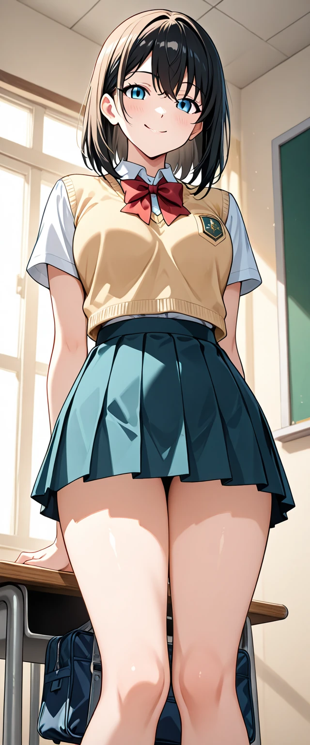 、White panties visible、Panty shot、Skirt flip、スカート無し