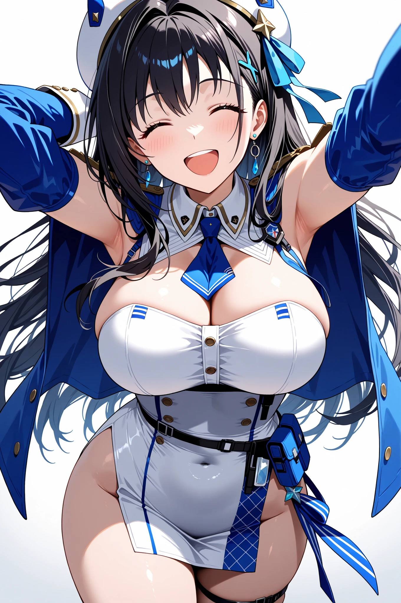 highest quality、smile、Black Hair、living、Cleavage