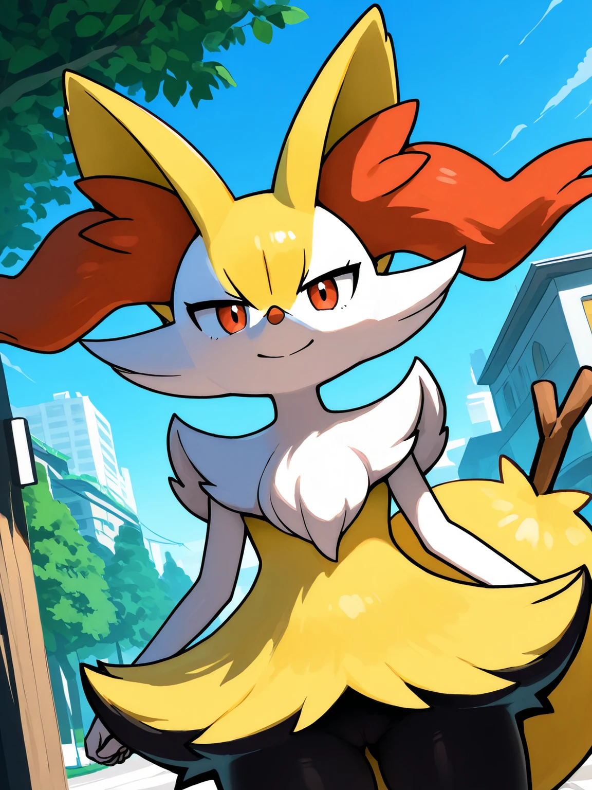 Pokémon Braixen sexy coxas grossas 3D city ambience