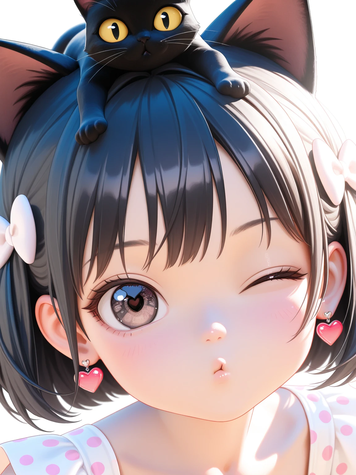 beautiful women,detailed faces,detailed heads,cat,black hair,chubby,happy smile,wet,semen on face,tongue out,semen in hair,illustration,wet look (best quality:1.2),extremely detailed,(photorealistic:1.37),chubby cheeks,vivid colors,studio lighting,sharp focus