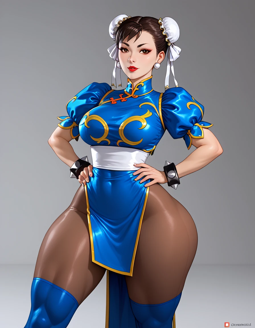 (obra de arte, melhor qualidade:1.2), 1 garota, Sozinho, Chichi, Dragon sphere, sorriso, Cabelo longo, rabo de cavalo, Cabelo preto, franja romba, bloqueios laterais, olhos pretos, roupas chinesas, Chinese dress, seios grandes, sem mangas, pulseira, pink pants, botas, fundo simples, curvado, muito gordo, quadris largos, enorme, coxas grossas e macias, muito gordo flabby arms, Realistic lighting, alto detalhe, Rosto detalhado, sombreamento realista, rolos de gordura, tamanho enorme, gigantic enorme breasts overflowing with fat, decote enorme, pesado, mais tamanho, everything is fat, textura macia, lindos olhos grandes, semi-realista, dynamic angle, pattern clothes, muito gordo, SSBBW, double chin, super wide