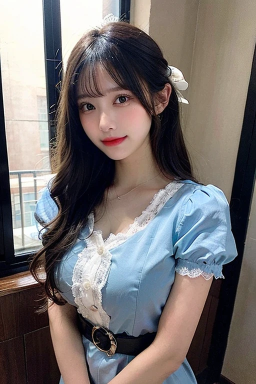 smile,((NSFW)),(best quality:1.2), Female dog,(female organ:1.1),8K, Raw photo, beautiful sexual woman, ((I can see her lower body、female organが見えている:1.2))detailed face and eyes,((alice in wonderland:1.3)),whole body,Unreal world