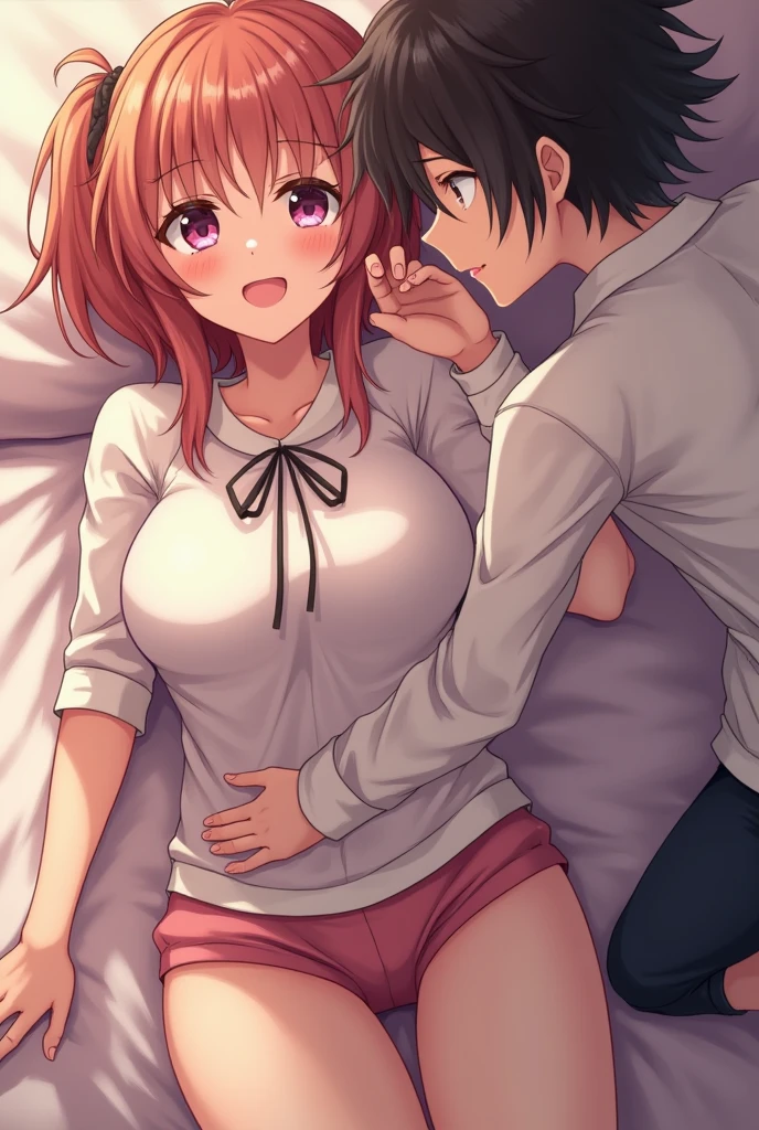 masterpiece, (((1 littleboy))) ,1 girl ,(((littleboy and women))) ,Big breasts, Big nipples, NSFW ,(orgasm), (heart eyes), uniform blazer, (Man sucking on woman's breasts) ,((breastfeeding)) ,nipple sucking ,(((lap pillow))), Patting the head