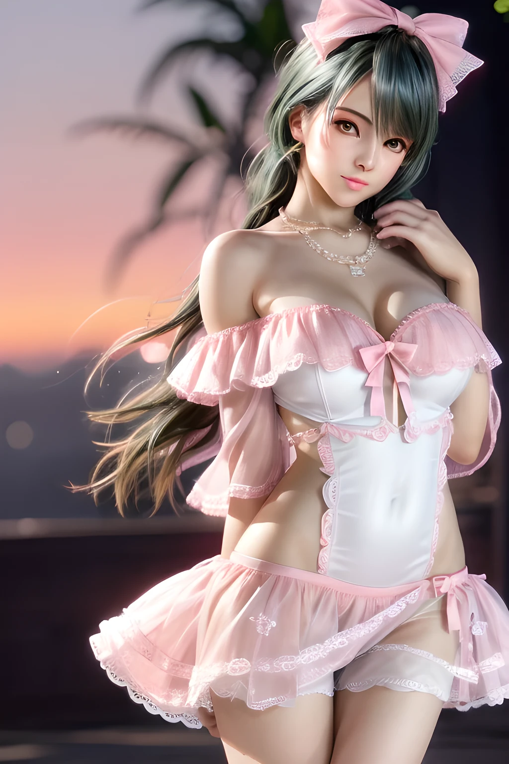 hightquality、masutepiece、Clean face、mekosji、invisible clothes、Opening legs、very transparent clothing、very transparent underwear、Open your legs、Open your legs on your back、Opening legs、Open your legs in an M shape、Chignon、pinkcolor、A smile、plump thighs、Navel、Chest、Perforated lingerie