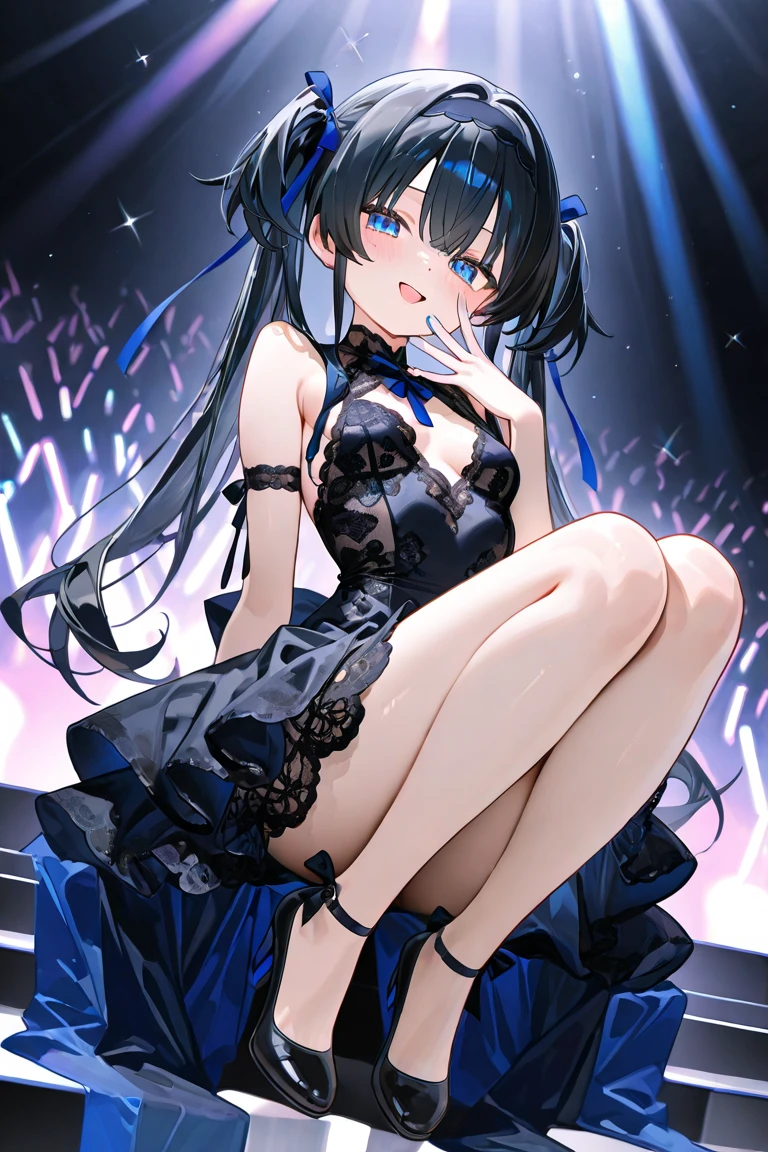 high quality,Cool Beauty, 最high quality、 Stylish design, (((The most beautiful girl))), ((Thin legs))、(((最high quality))), High resolution, ((detailed)), ((masterpiece)), ((Super detailed)), 16-year-old girl、B girl fashion、Black Hair、Inner Color、((Sexual))