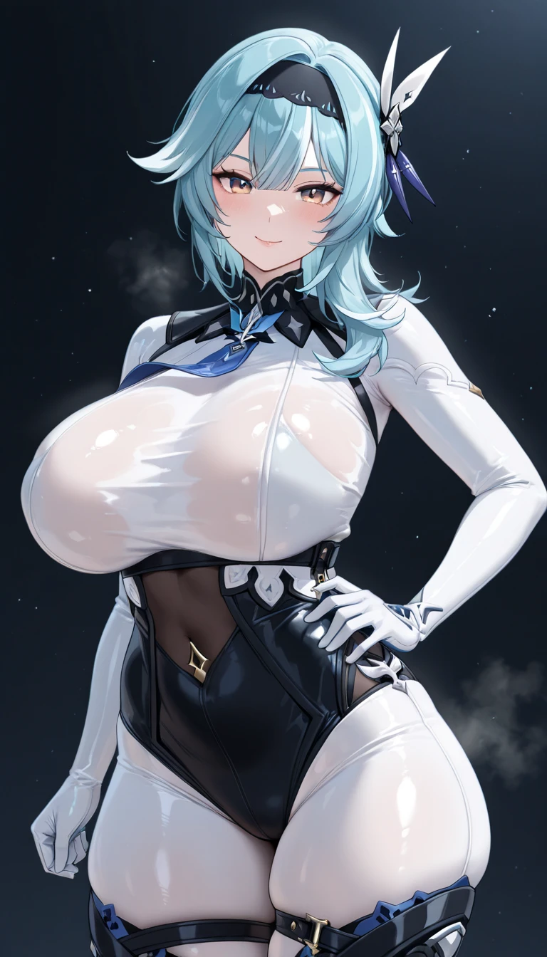 masterpiece, best quality, 1 Girl, Solitary, crop top, Denim shorts, Necklace, (doodle:1.5), Paint splatter, Put your hands behind your back, Against the wall, Looking at the audience, armband, Thigh straps, Body paint, Head tilt, boring, Colorful hair, aqua eyes, earphone, Beautiful breasts、Huge breasts:1.4,Full breasts(Not wearing it), (wet)Nipple protrusion, medias negras, medias negras y muslos sobresaliendo al final de las medias, cuerpo completo, piernas más largas, imagen completo, muslos sobresaliendo de las medias