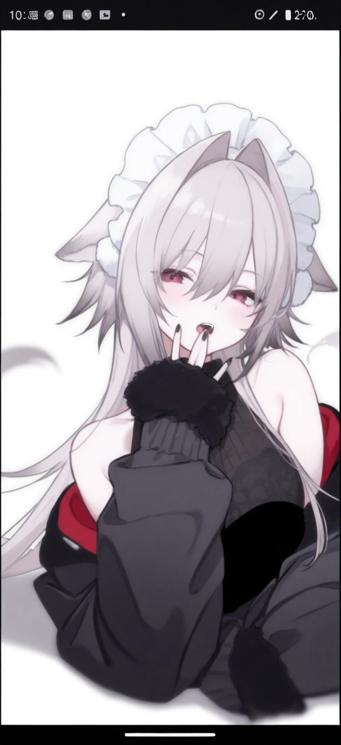 a close up of a person with long hair and a collar, white haired deity, black and white manga style, black and white manga page, but the armor covers her face, black and white manga, anime shading), anime monster girl, anime shading, seinen manga portrait, demon anime girl, zero two, black and white manga panel, detailed manga style