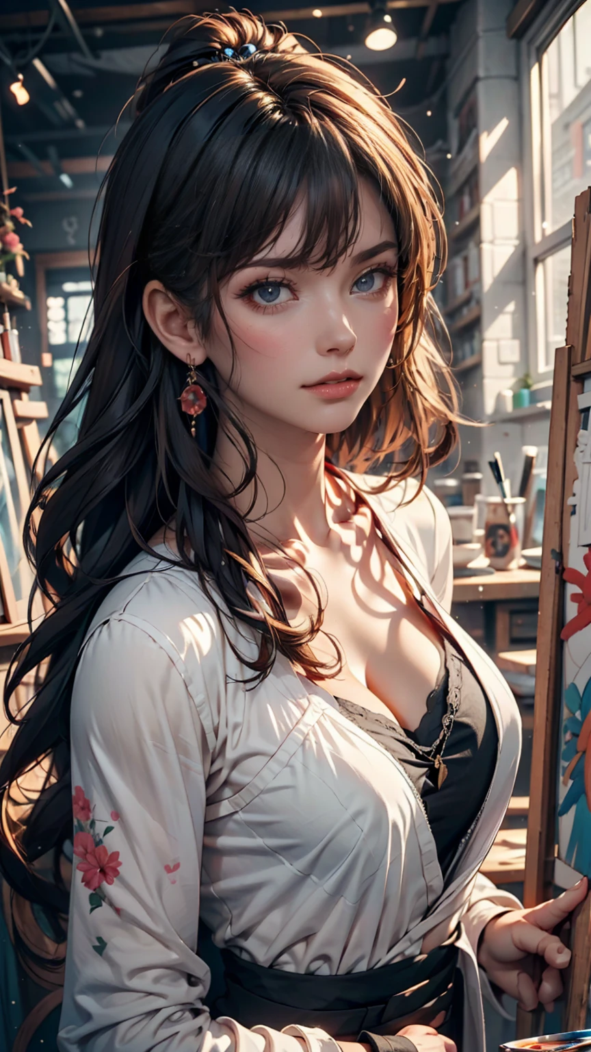 8K, RAW Photos, Realistic: 1.25), (Lip gloss, eyelash, Glossy face, Shiny skin, Highest quality, Ultra-high resolution, Depth of written boundary, chromatic aberration, Caustics, Moisturized lips, Super Trimmed Face, Sparkling, detailed eyes, Black Hair, semi-long, fashionable, Tight knit dress, thin