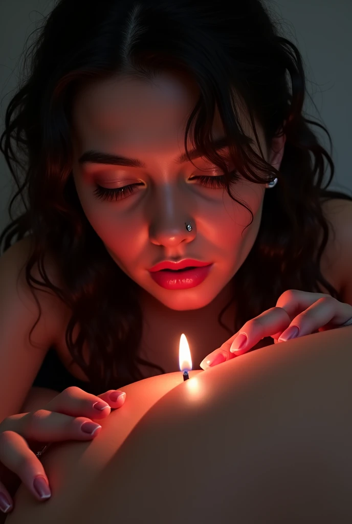 A man puts fire into the pussy of a 