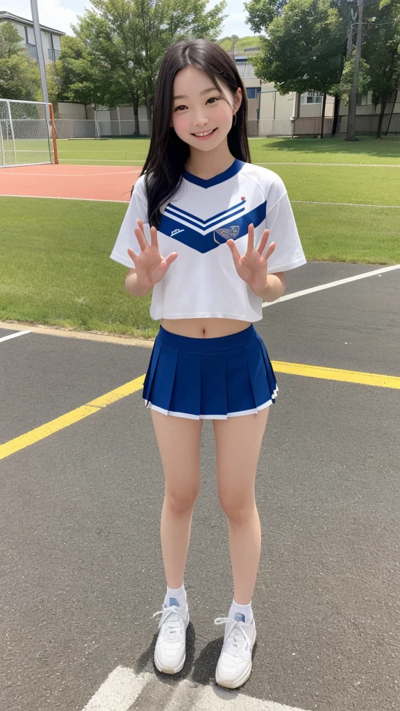 Close-up photo of a woman、The most beautiful Japan girls、(の女の子:1.5)、(12 years older、double eyelid、Droopy eyes、detailed、Beautiful Eyes、Cute eyes、bangs、Black Hair、short hair、(Volleyball Uniforms: 1.2)、(Shorts)、high waist、Super cute idol face、(younger sister:1.0)、thin、Small shoulders、thin腕、Flat Stomach、thin、(belly button、おbelly button)、Waistline、(Slim figure)、(Breast swelling:1.0)、(Underbust:1.6)、Beautiful breasts、valley、Glowing Chest、((足を開いてbedに寝ころぶ:1.5))、((bedに寝る:1.2))、Spread your legs、Spread your legs、To the tips of the feet、Please bend your knees、Please show me the soles of your feet、socks、((whole body:1.5))、(whole body:1.5)、bed、pillow、(Hotel、Hotelの一室、ラブHotel)、(RAW Photos、最高quality、masterpiece、quality、Ultra-high resolution、Genuine、Tabletop、最高quality、8k、RAW Photos、Confused、Award-winning portraits、Digital SLR、Professional Lighting、Film Grain、chromatic aberration:1.0)、( Browsing Caution :1.3 )、
