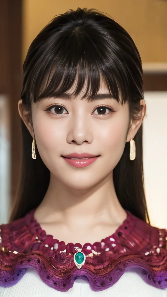 1 Female,Photorealistic,Highest quality,Ultra high definition,8K,Cool Beauty,Beauty,Perfect Style,Summer knitwear,Japanese,Upper body close-up,smile,looking at the camera,Very 、髪型ショートカット、カメラ目線、、耳にピアス、茶髪、ネックレス

