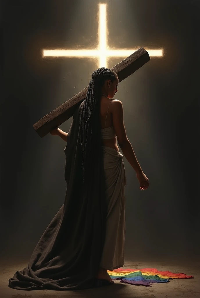 Crucified girl, african 