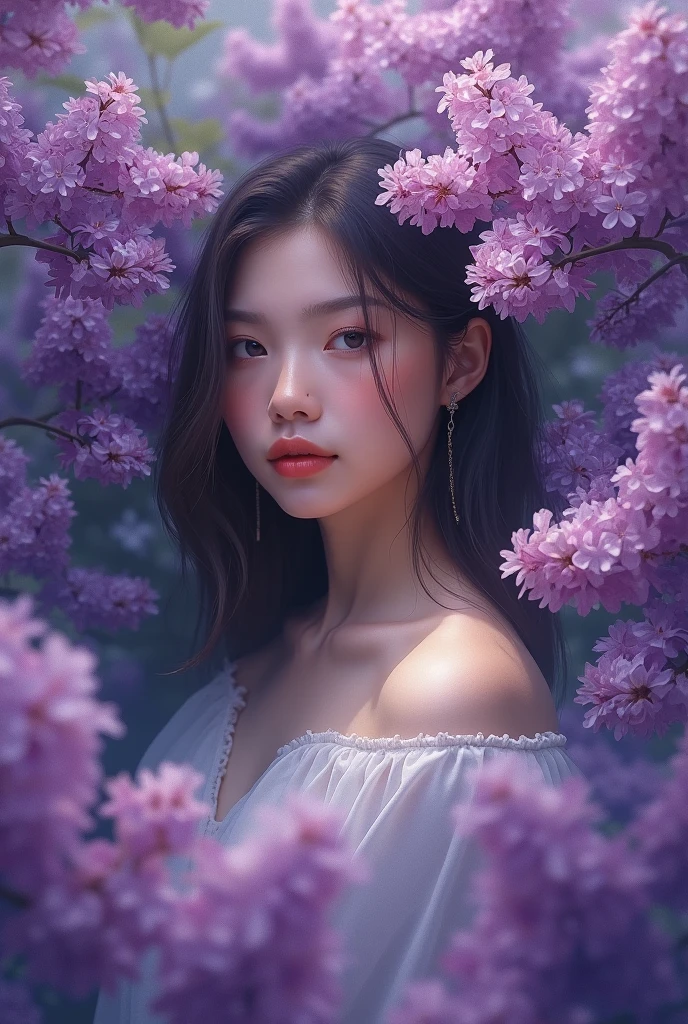 (masterpiece,Highest quality:1.4),(8k,RAW Photos,Photorealistic:1.4),Ultra-high resolution, ,(Glowing Skin:1.4),Detailed肌,Detailed顔,Detailed目,(Beautiful and shining eyes:1.2),Symmetrical eyes,Detailed耳,One person,Natural Makeup,(((Idol))),,Detailed背景,Vivid background,Beautiful and shiny hair,,((Average teenage breasts)),,(Detailed Sexy Kimono,Realistic beautiful teen,Sexy Neon,mysterious,whole body),,((Sharp Face)),Natural light,,(Very detailed ,,online shopping,LUMINE® Market,),Cleavage,Wisteria flower background,Professional,(Detailed,Location was great.),