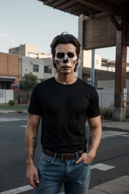 Printed T-shirt Skull Image Vector, Dark style image, Image painted in artistic style, image with white background volumetric lighting, Black and white color image, 24K