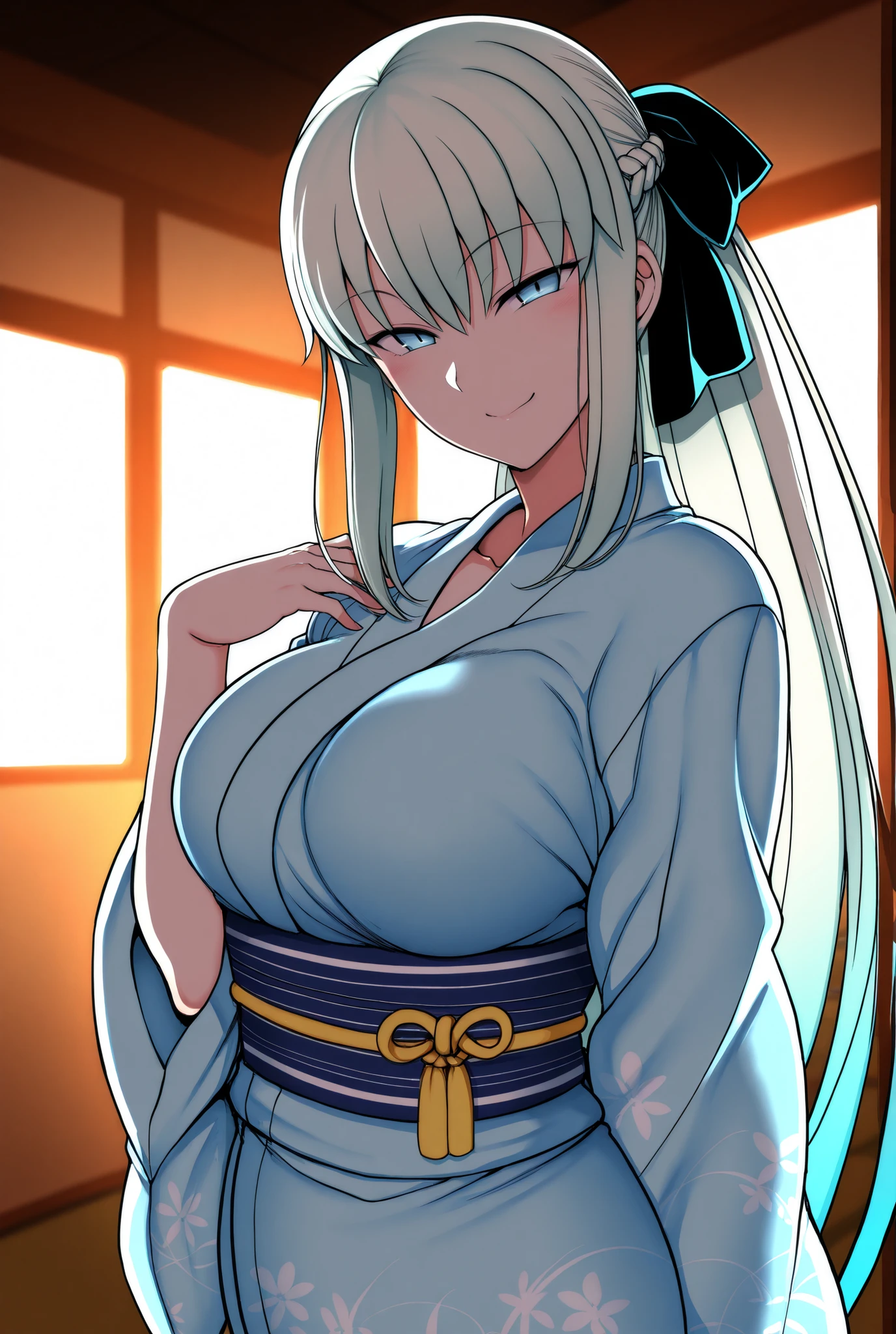 beatrixamerhauser, beatrix amerhauser, long hair, blue eyes, blonde hair,ponytail, (medium breast:1.2),
BREAK japanese clothes,white kimono, yukata,cleavege,neckline,black choker,
BREAK looking at viewer,
BREAK outdoors, onsen,night,steam,wet,stars,starfall,hot water,
BREAK (masterpiece:1.2), best quality, high resolution, unity 8k wallpaper, (illustration:0.8), (beautiful detailed eyes:1.6), extremely detailed face, perfect lighting, extremely detailed CG, (perfect hands, perfect anatomy),from above,