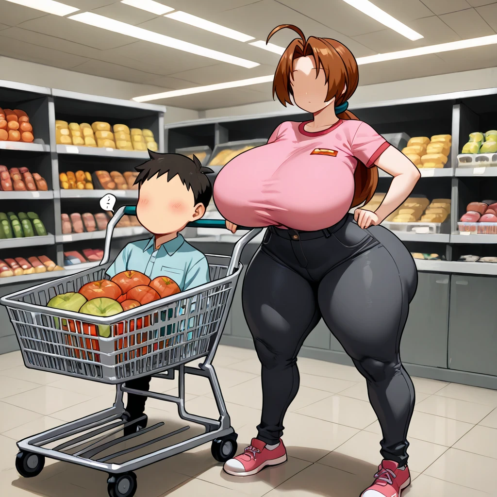 40 year old mother,toddler de 4 años,(tender child) , toddler (mother with prominent giant tits),(Boy with huge penis), little 4 year old boy fucking his mother, mother big thighs, mother expression nymphomania , enjoying, at the supermarket