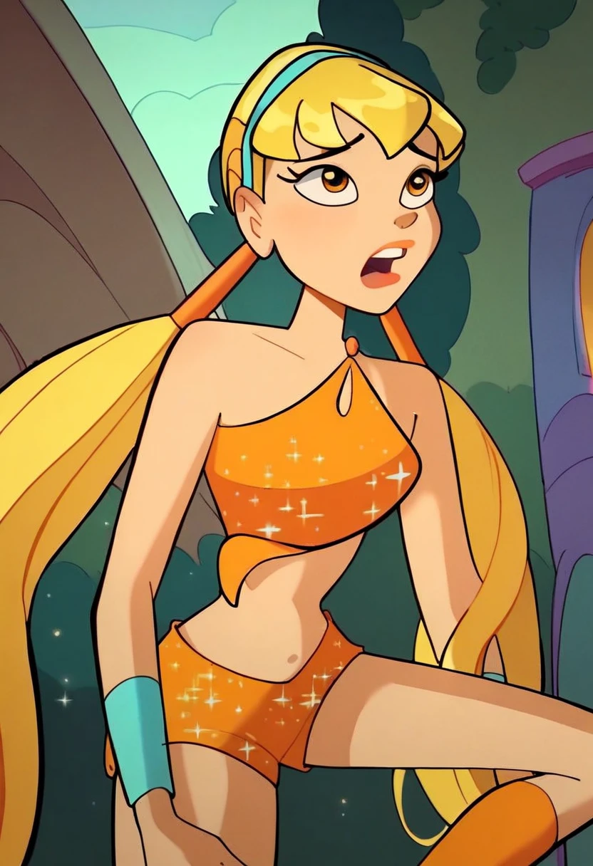 (masterpiece, best quality, high resolution:1.4), 1girl, woman, star butterfly, 1girl,masterpiece, expensive quality, very_expensive_solve, big_file size, full color,(completely nude:1.2),pussy,niplles,