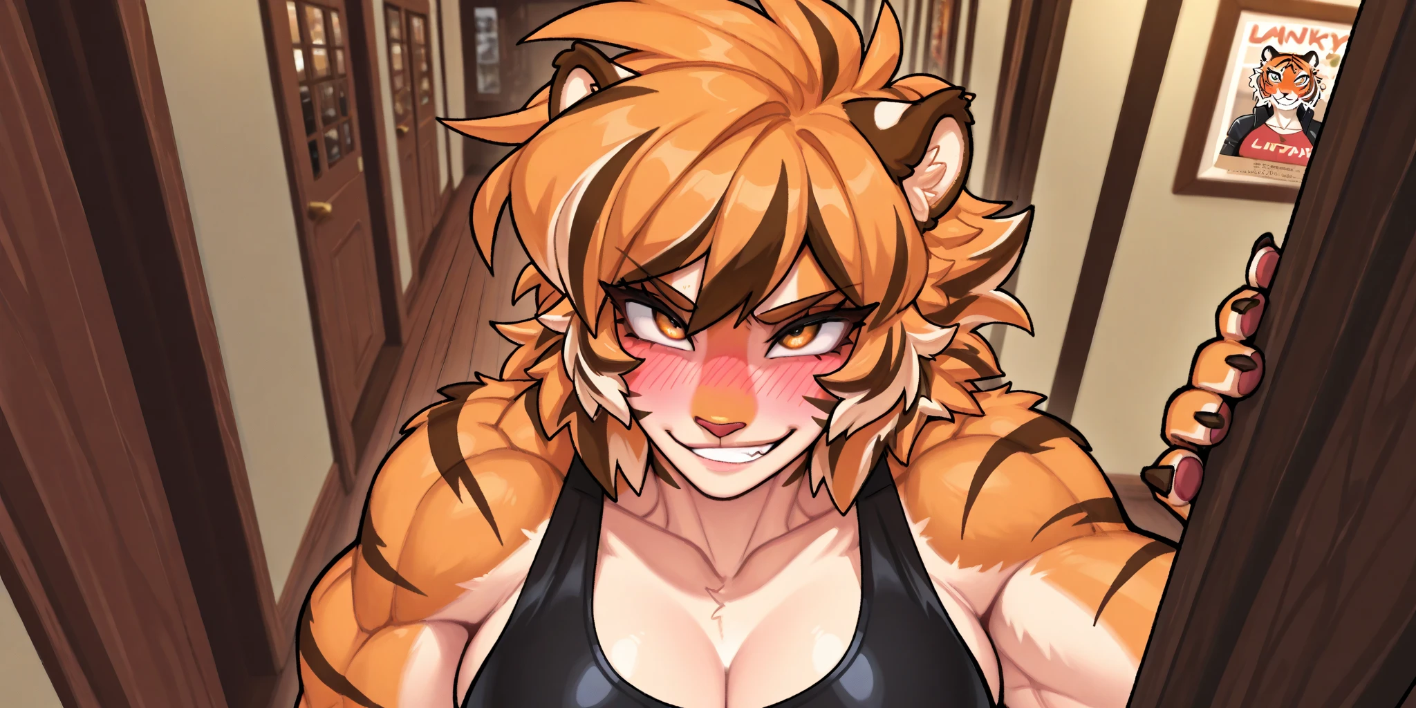 looking at viewer, doll joints, nsfw, nude, decensored, torn clothes, burning clothes, broken armor, masterpiece, best quality, Arknights, underboob, tan skin, tan, cat ears, red eyes, red hair, short hair, bangs, cat tail, athletic female, glasses, messy hair, choker, round glasses, small breasts, solo, freckles, toned thighs, muscle, sidelocks, sleepy, smug, boxer, brawler, tall, realistic anatomy, solo, teasing, suggestive, seducing, playful, drunk, leaning forward, nsfw