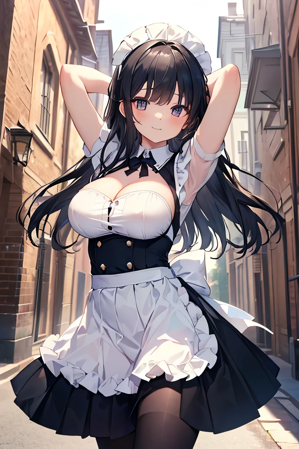 (throw_hand, pink vibrator remote switch in throw_hand, throw:1.2), Highest quality, Super detailed, masterpiece, Ultra-high resolution, 8K, Ridiculous, Cowboy Shooting, Blurred, One girl, Embarrassing, blush, Lovely, , With tears in her eyes and her mouth open, What saliva leaves behind, Wet skirt hem, Not wearing pants, Bulging of the vibrator cord, Vibrator with Garters, ,Squirting、,Black Hair、Maid clothes,Peeing、night、In the city with no one