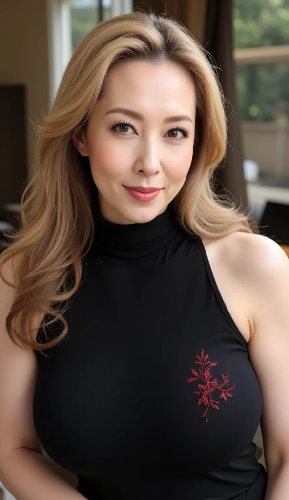 Chinese Idol Mature Woman 35 talents Huge boobs ((Black competitive swimsuit)) ((Plump and chubby)) ((Blonde with bangs)) ((Japanese-style room with dark tatami mats at night)) Sweaty ((Sweat pours down)) ((My face and body are sweaty and wet.)) ((A mature woman full of pheromones)) Shy and sexy face (Gorgeous makeup) ((Plump lips with bright red lipstick)) ((Make provocative eye contact)) Duck mouth Plump lips Watery eye ((Watery eyes)) ((Beautiful sweaty armpits)) Sweatyわきまんこ Tropical night Sultry nights Soaking wet Wet and shiny skin ((Realistic armpits)) ((Pink lit room)) The lighting in the room is pink. Pink filtered photo