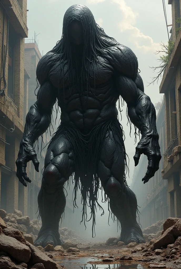 Man wear domino mask grey spandex latex cargo jumpsuit. Skinny body. Background city. Bombing background. Very epic kicking wall one leg . Jumping pose . Fighting pose. Muay Thai posing. Wear goat helmet. Long beard . Big teeth. Wear headphone.
