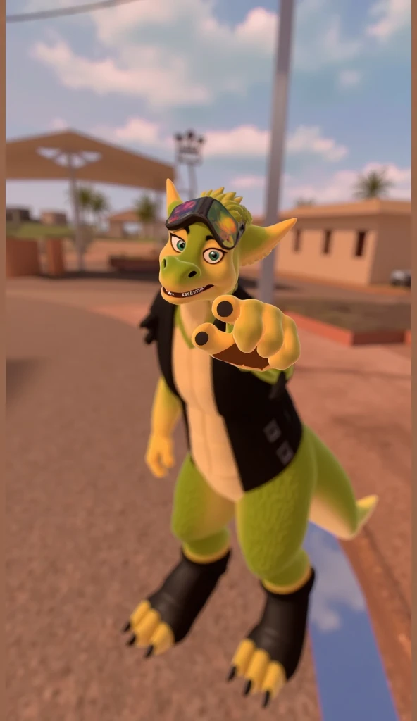 score_9, score_8_up, score_7_up, BREAK (anthro, furry:1.1), depth of field, cinematic lighting, masterpiece, detailed hands, detailed face, best quality, ultra realistic, 4k, 2k, film photography, RAW photo, photorealistic, analog style, subsurface scattering, photorealism, embedding:unaestheticXL_bp5, embedding:zPDXL,(best quality, high quality, 8K:1.5), <lora:add-detail-xl:2.5>, <lora:fix_hands.safetensors:2.0>, <lora:2.5DRealisticV2.safetensors:0.2>, <lora:sinfully_stylish_SDXL.safetensors:0.6>,  <lora:AdvancedEnhancerXLv2.safetensors:1.0>, (hi res), ((masterpiece)), ((best quality)), illustration, <lora:Gex_the_Gecko.safetensors:0.7>, anthro, furry, gex the gecko, gecko, lizard, scalie, solo, digitigrade (close up, rear view, looking back, pagoda, t-shirt, dressed:1.15)