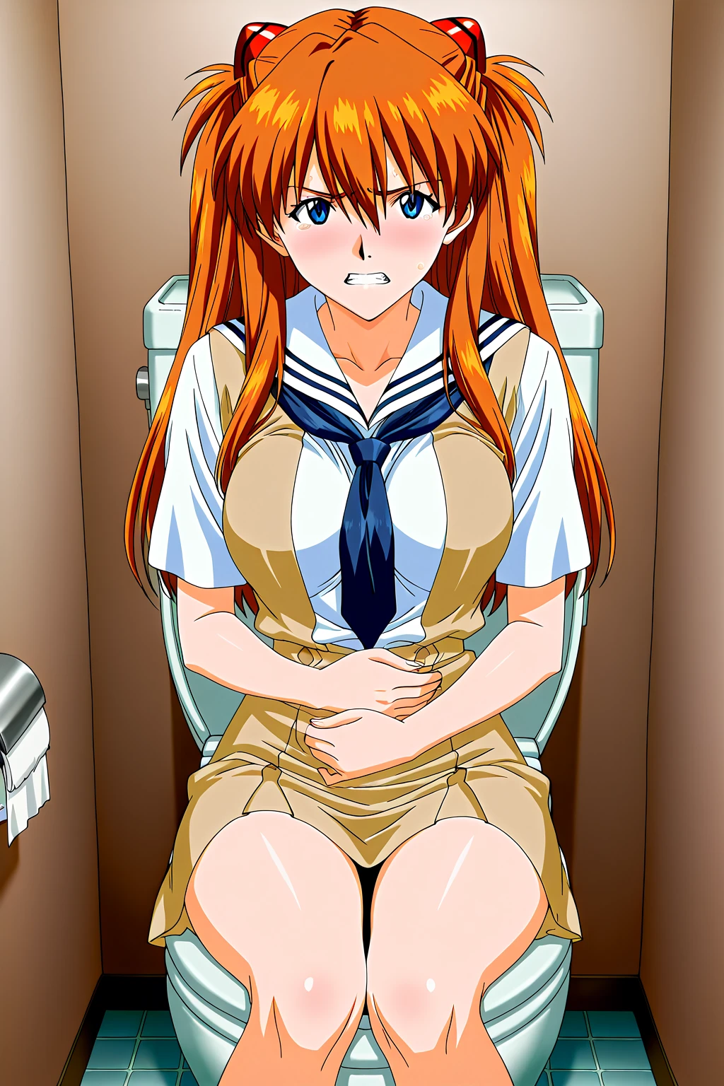 One girl,lppl2,upper_body,orange_hair,,Highest_quality,anime_Screen Cap,Completely naked、筋肉質なbody、Small breasts Inserting a penis into a pussy、Sweaty Ahegao Sweaty Ahegao Wet Spread your legs squat Heavy breathing Thick pubic hair rape、sexual behavior、 Ahegao, blush, View your viewers,tears、Riding a robot battlefield