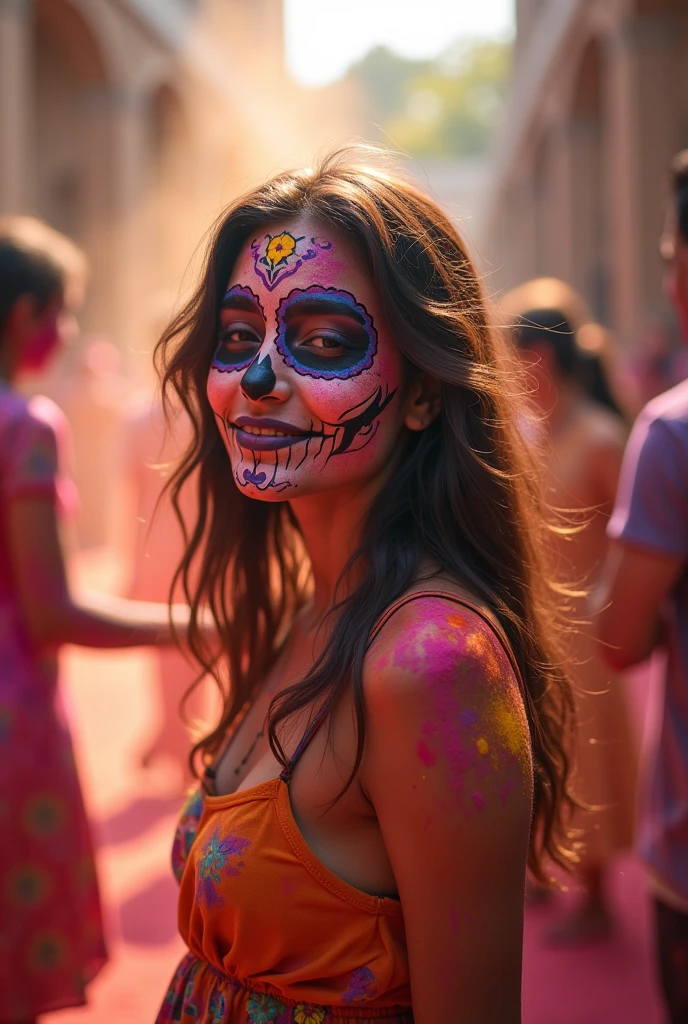 young woman wearing a colorful mask, windy, animated, white balance daylight, fantastical, colorful outfit, enraptured, cultural exchange,organic,fiery,Nocturnal,proactive,extreme temperatures,progress-oriented,dangerous,spurting,windy, (shocked),
<lora:add-detail-xl:0.5> <lora:xl_more_art-full_v1:0.5>