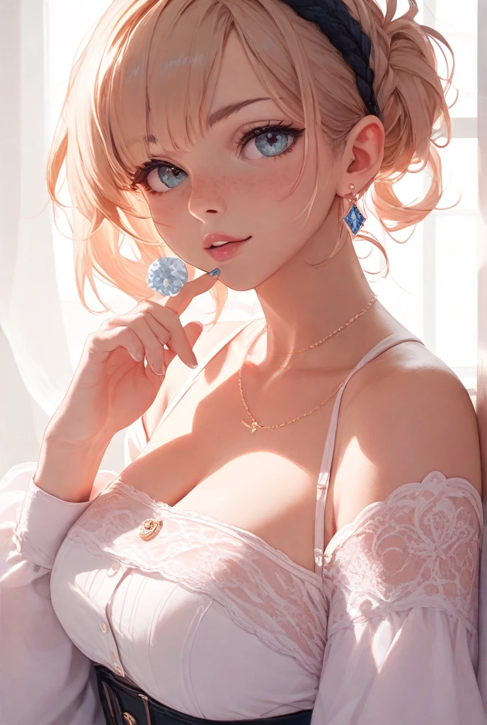 1girl, solo, (photorealistic:1.4), very delicate and beautiful, (top quality:1.4), (high detailed skin:1.4), glowing eyes, goddess, shiny skin, Beautiful detailed face, real skin texture, expressive eyes, luscious lips, glossy lips, natural makeup, golden short hair, purple eyes, partially clad in a gorgeous (red:1.3) lace wedding dress, suggestive gaze, elegant and attractive posture, upper body shot, (from below:1 .4),(white back ground:1.4)