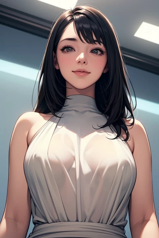 ((最大16K解像度のmasterpiece:1.6)), beautiful, Highest quality, Absolutely wonderful, high detail, Ultra-high resolution, masterpiece, Real, Realistic, The depth of the written world, Cinematic Light,
One elegant mature woman, Long black hair, beautiful顔, Highly detailed facial expressions, Gentle expression, Transparent white skin, Very delicate skin texture, Superb proportions, Anatomically correct body,
Elegant high leg swimsuit, snow-white color, Fine fabric texture、
Black Background,
Focus on the upper body,((Close-up of face:1.5)),