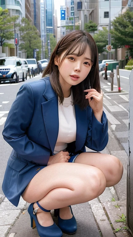 (((night,真night中))),((Perfect Anatomy:1.2,Realistic:1.3,RAW Photos:1.3,masterpiece、Highest quality、Ultra - High resolution、High resolution、Highly detailed CG、8K)),Cowboy Shot,((attractive way to sit)),((((Crouching pose)))),1 female,alone,18-year-old、High school girl beautiful girl,Japanese,((Beautiful and graceful face and eyes:1.2,Big beautiful eyes:1.3,)),blonde,Long Hair,(Center parted hair:1.4,amount),Medium Chest,Slender body,Small Head:1.3,skinny,(Brown Skin:1.4),(Oily skin,Glowing Skin,Shiny skin,Sweat:1.2),(school uniform、Dark blue blazer jacket、Checkered pleated mini skirt),Dirty back alley、Tokyo、((Turn your body forward))、((((Showing panties)))),(Lonely),((Feeling depressed))、Stick out your crotch、((Feeling depressed))
