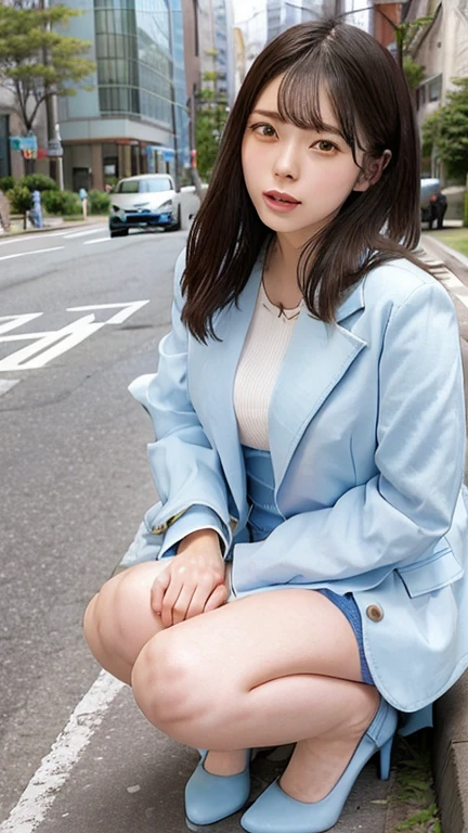 Korean woman, sexy clothes, street
