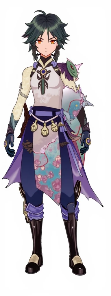 ,Full Length, Character References, Detailed outfit, beautiful, full-length, sexy, Eye patch, Full Body Character Reference, Girl goddess, magical clothes, fragile, many visual effects on body and clothes, Flowing clothes, a lot of jewelry, sexy