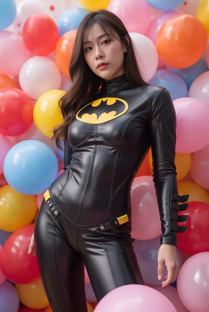 (masterpiece), best quality, perfect face, 1girl, batman armor suit, <lora:yst_bell-04:1>