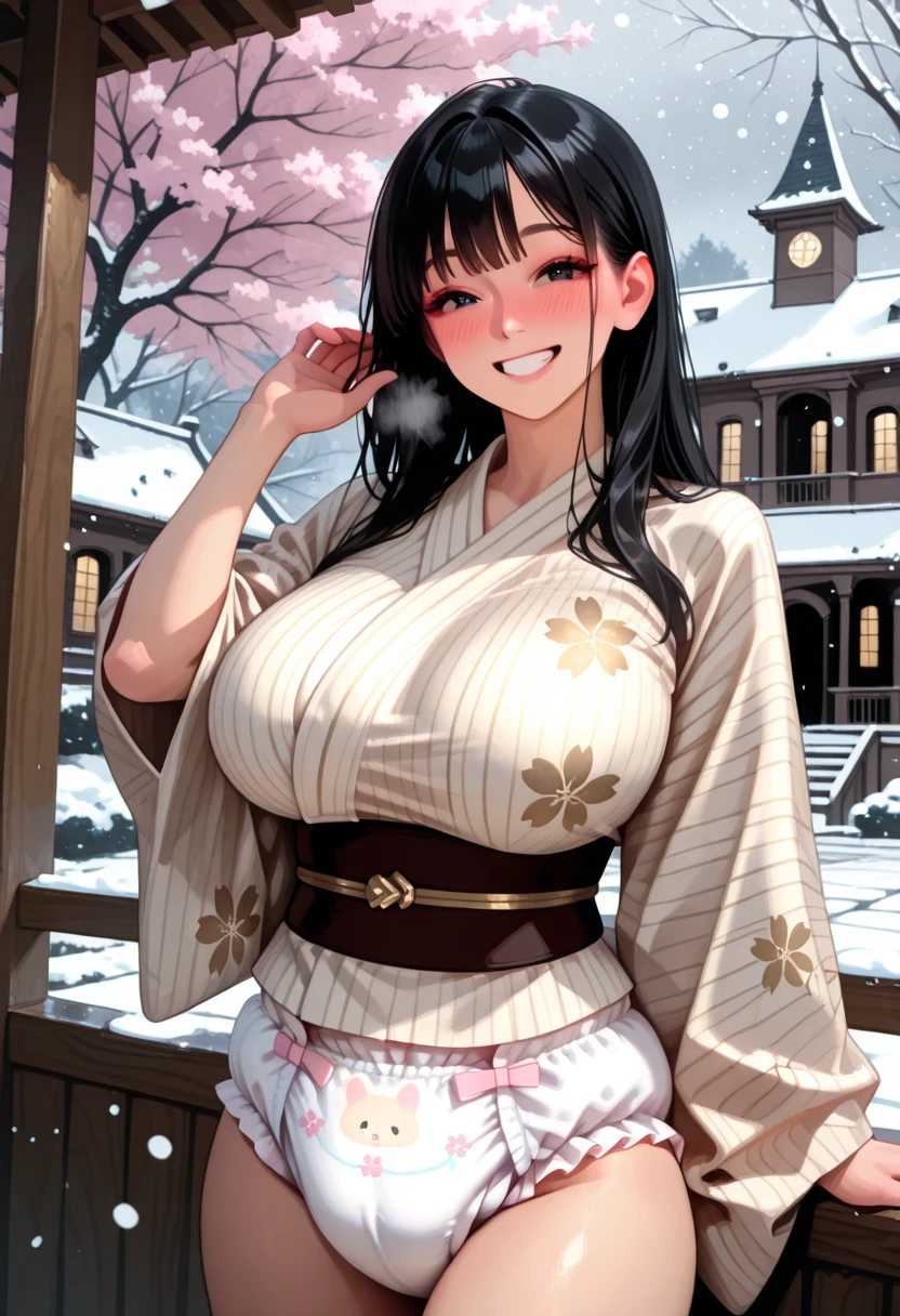 realistic photos oF (1 cute Korean star) Shoulder-length hair, Light makeup, Medium breast size, Wearing a coat, In the snow, clear Facial Features, 8k high resolution, Crisp, lifelike details.From outside, Eye level shooting, F/4.0, 135 mm, Fujifilm, jpeg artiFacts, Jitter, Ultra HD, Masterpiece Blush, Mature, No, Flying hair, Soft breasts close to the buttocks, Giant breasts
