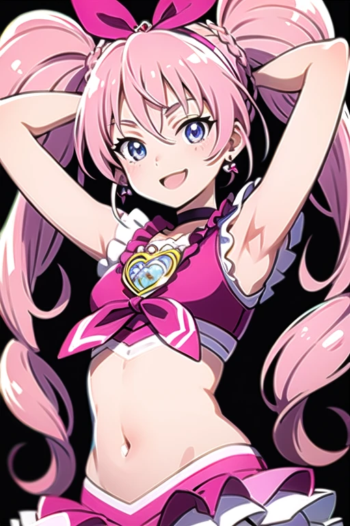 nsfw,Louise Françoise Le Blanc de La Vallière,pink_hair,pink_eye、crying face、micro bikini、standing position、whole body