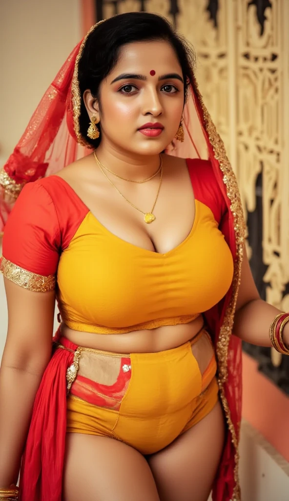 Looks like Nayanthara, full body Closeup shot, Big chubby aunty, milf, cougar lady witch, horny Gothic milf, 70 years old gorgeous mature lady, pervert demoness, demoness of lust, curvy, black lips, horny face, extremely gorgeous, thick figure, heavy physique, voluptuous, curvy, sexy figure, Fashionable portrait of androgynous alien looking witch wearing veil, glowing eyes, futuristic design, minimal details, givenchy, photoreal, 200mm, hd, f/ 2.0, highly detailed, surreal, sexy beautiful evil woman, sexy bold sequin Saree with strapless Bra, chudail, Pishachini, horror genre, blood-thirsty enchantress, powerful female spirit, eerie, drop dead, in the style of red and blue, (intricate details, hyperdetailed:1.15) (skin texture:1.2), dark Moody tone, cinematic lighting, haunted place in background, hot Amma, hot aunty, hot bhabi, hot Chachi, heavy figure, fleshy figure, heavy and saggy breast, spicy hot woman, evil goddess, juicy thick Belly, curvy,