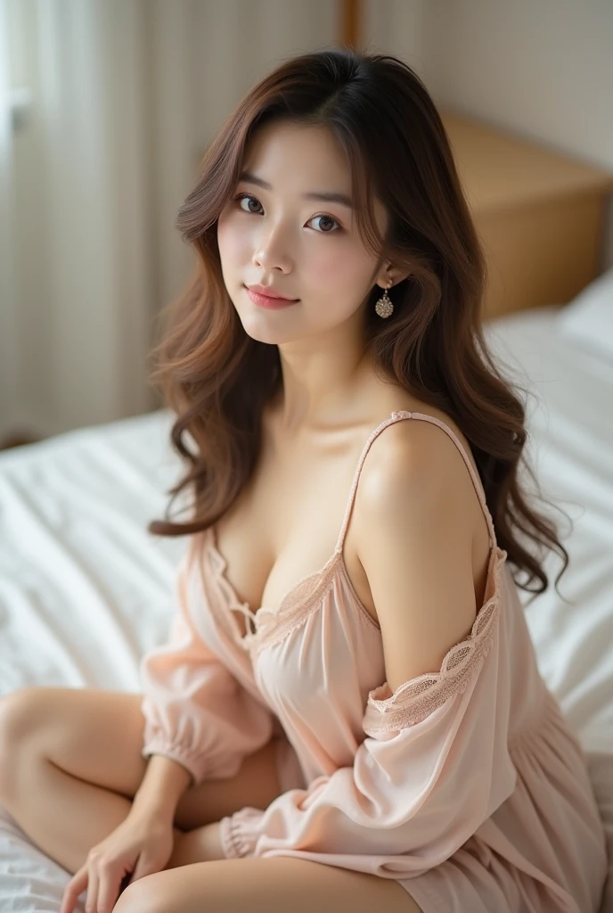 cute teen, Youngh, fine tune, slender figure, beautiful face, breasts small, sitting not sofa, tiny body, livingroom, photorrealistic, 4K, high qualiy,