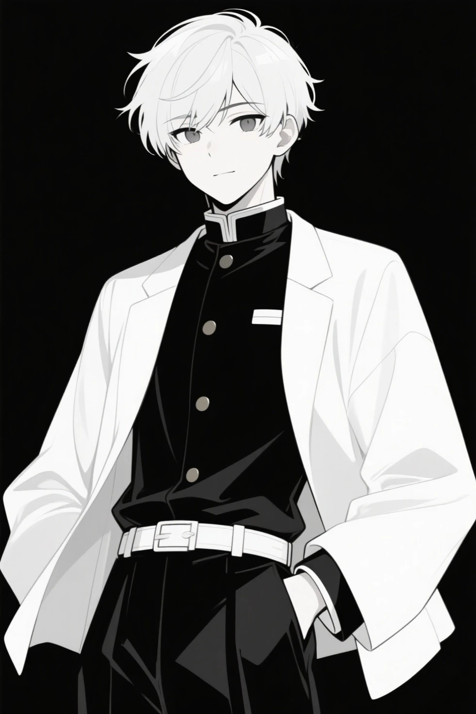 {{{Artist:finch_(blanc1771)}}},artist:beiremian:1.3,artist:damyu:1.3,a mucless boy with large_penis and erect under clothes,,Flat color,strong sense of wrapping,a boy wears smooth without wrinkles and tight-fitting black unitard,the boy puts arms behind back and stand an attention,Bulge,(((masterpiece))), ((((((best quality)))))),slim:1.3,(rubber:1.2),silky clothes:1.5,no muscle:1.3, protruding crotch, slender, balanced composition,((expressive lines:1.3)), minimalistic beauty,((artist:Ebitendon:1.4)),(anime boy:1.3),wholesome,minimalistic,((anime style:1.4)), megaman,
,(tied to bed),white background:1.2,(black sweat:1.3),wet,venom,((twink:1.4)),expressive eyes, perfect face, ((finedetail)),(cinematic lighting),((ultra detailed)),((8k_wallpaper)),(((highres))),((beautiful detailed eyes)),(short hair),((male:1.6)),(((male face:1.2))), The image depicts a young boy,
(((((male focus))))) ,1boy,boy,clear shape,((Asian boy)),(depth_of_field),((soft and clear lines)),grim, (evil grin:1.4),solo,(arms behind back:1.2),(black eye bags),solo,(black),horny, corruption,corrupted,villain, Dark, Sinister, Malevolent, Cruel, Ruthless, Vicious, Deceptive, Treacherous,Merciless, Sadistic, Malicious, Nefarious,Wicked, Insidious, Bags under eyes,((extremely dark:1.2)),((male body:1.3)),(muscleless:1.2),jock,heavy breathing,caelus,midoriya izuku,dark hair,dark eyes,(blank eyes), manhwa uke,