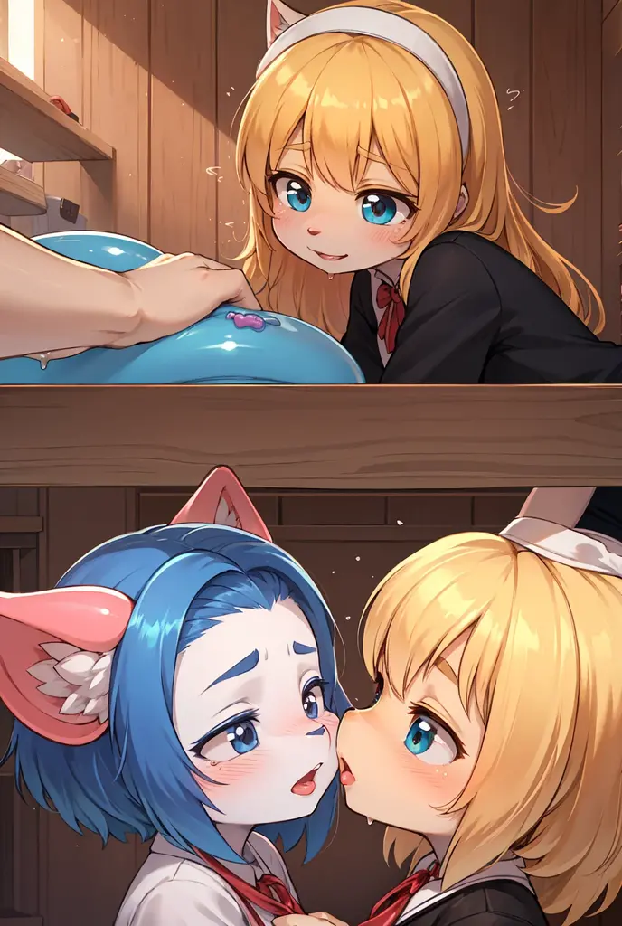 ((POV, front, smile, romantic, focus face, closeup, kawaii girl’s surrounding viewer, penis, nsfw, kiss, handjob, )), (in Kyoto animation style:1.2, ),