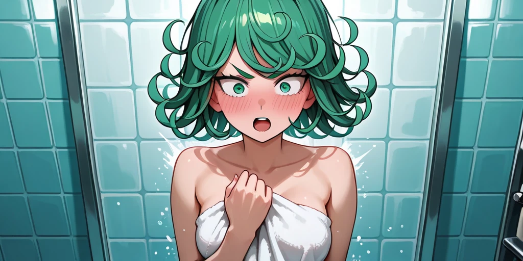 {Highest quality}. {so beautiful}. {Super detailed}, {Best illustrations}, Browsing Caution、((Angry face))、Big penis、blush,anger、A woman drooling after having urine splashed on her face、Face sitting、((女性がBig penisを顔に押し付ける))、Glare、anger、angerった顔、Glare、Green Hair、Green Eyes、semen、shame、White skin、Focus on the face、dress、Public toilet