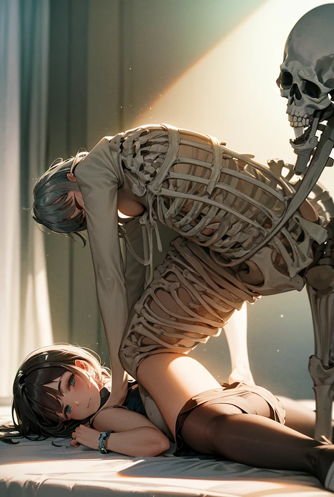 bondage, tied to torture machine, tickling, laughing, hate it, screaming, naked, hands on anothers hips,