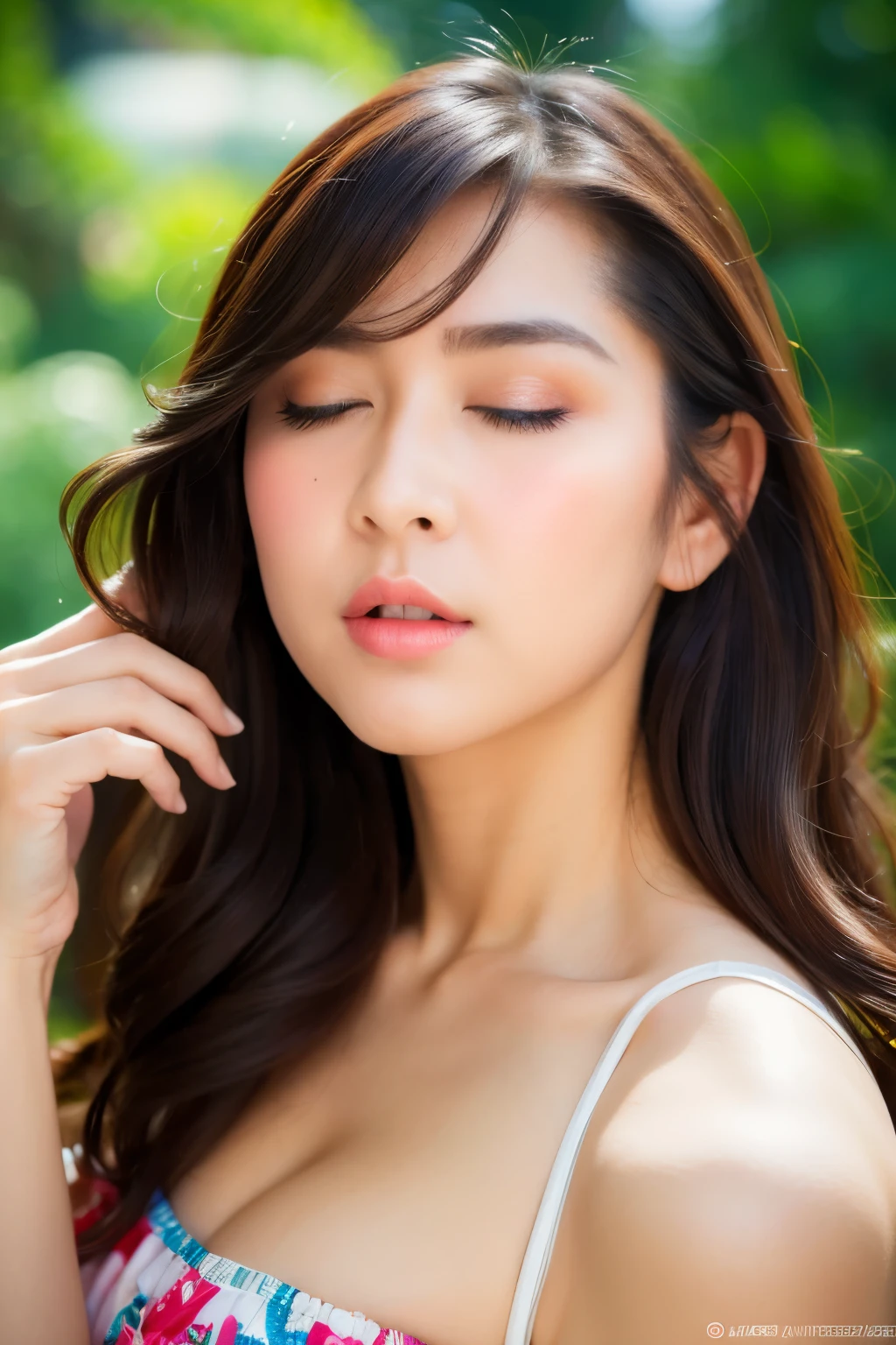 (best quality,4K,8K,highres,masterpiece:1.2),ultra-detailed,Japan、Artistic、art、Artisticなアイディア、Beautiful woman、Detailed skin、Detailed Hair、Detailed face、Detailed body、Large Breasts