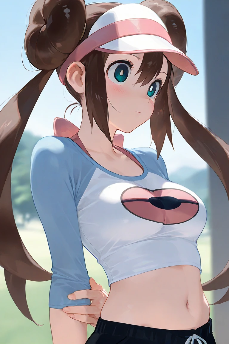 ((masterpiece,best quality)),high resolution,ultra detailed,8k,16k,detailed background, perfect lighting,detailed beautiful eyes,1girl,nsfw,embarrassed,blush,look at viewer,from front,face focus,fisheye lens,steam,sweat,confused,(cum on armpits:1.2),(show off armpits,upper body:1.4),naughty face,wavy mouth,open mouth,ro1, hair bun, blue eyes, twintails, visor cap,short stature,pale skin,small breast,house,(flat anime style),long hair,t-shirt,medium breast,skinny,,forest