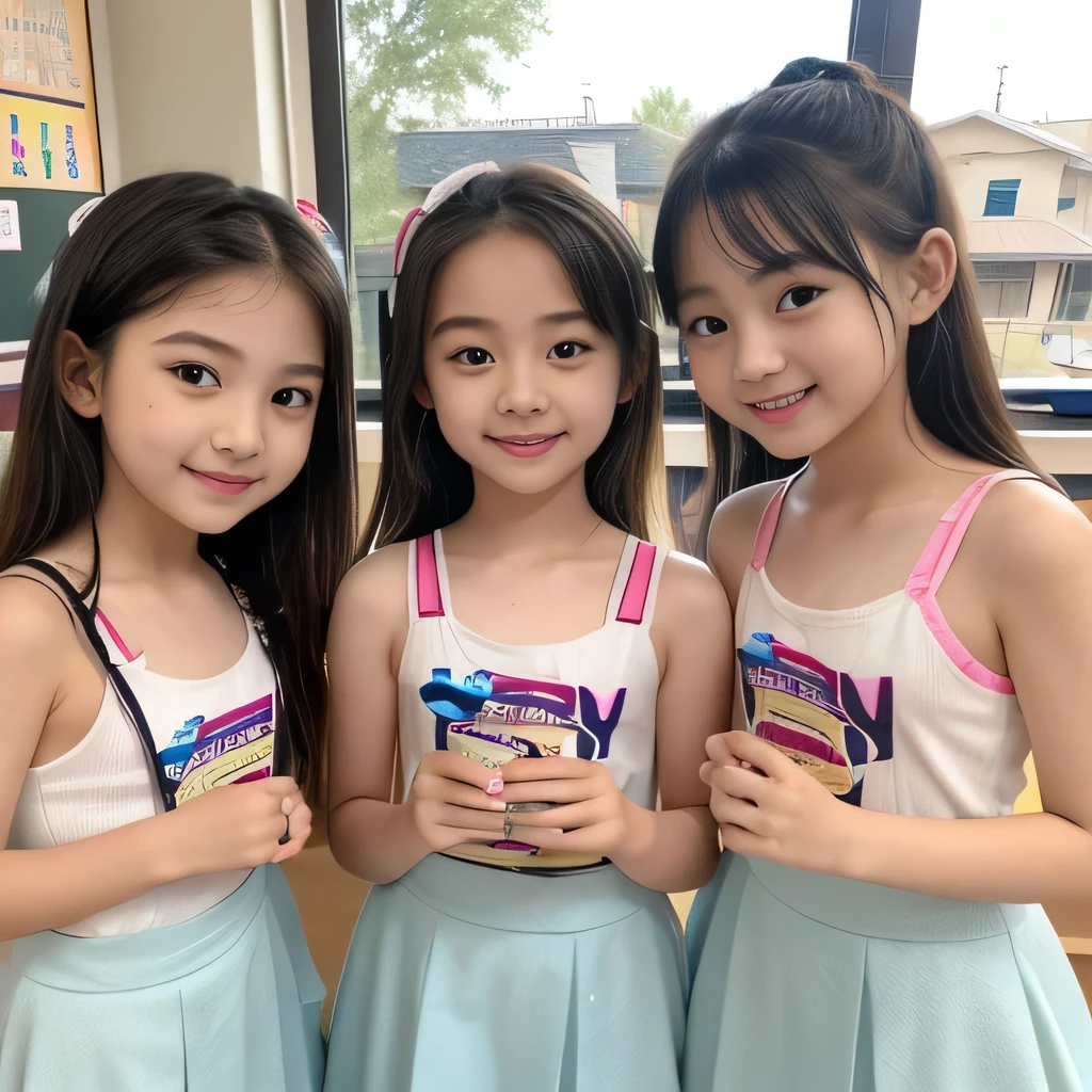 (((very small 3 )))、((Super cute popular idol 、4 super cute, Tiny elementary school girls in one picture ))、(masterpiece). perfect , beautiful, nice, captivating 'smile、(( small 3 photos of 4 people in 1 high-definition full body))、((shorthair idol pose))、gap in vie、hugely popular junior idol、4. Small, Short Idol、full body、Baby-faced idol、((perfect leotard 、Flat chest))、(( perfect perfect ))、(( flat chest leotard ))