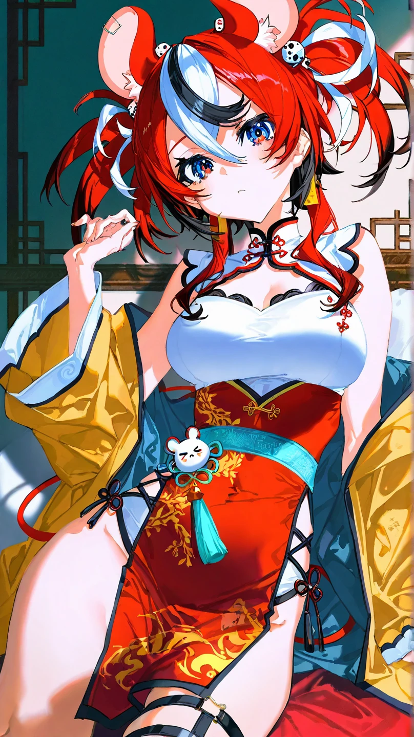 (best quality, high resolution, Textured Skin, high quality, High Detail,Extremely detailed CG unification),Teenage Girl，obsessed，Divine happiness，in love，(Swimwear and Kimono:1.2)，Pink Hair，blue eyes，(Fabric headdress minimalism，Multi-layer delicate ruffles，Lots of lace，Multi-color cloth，Exquisite embroidery，Beautiful Pattern，Fabric headdress，Exquisite clothing，See through transparent clothes，bedroom，night，(Dazzle:1.2)，Movie Lighting，The only person，The skirt flutters， garter belt:1.1