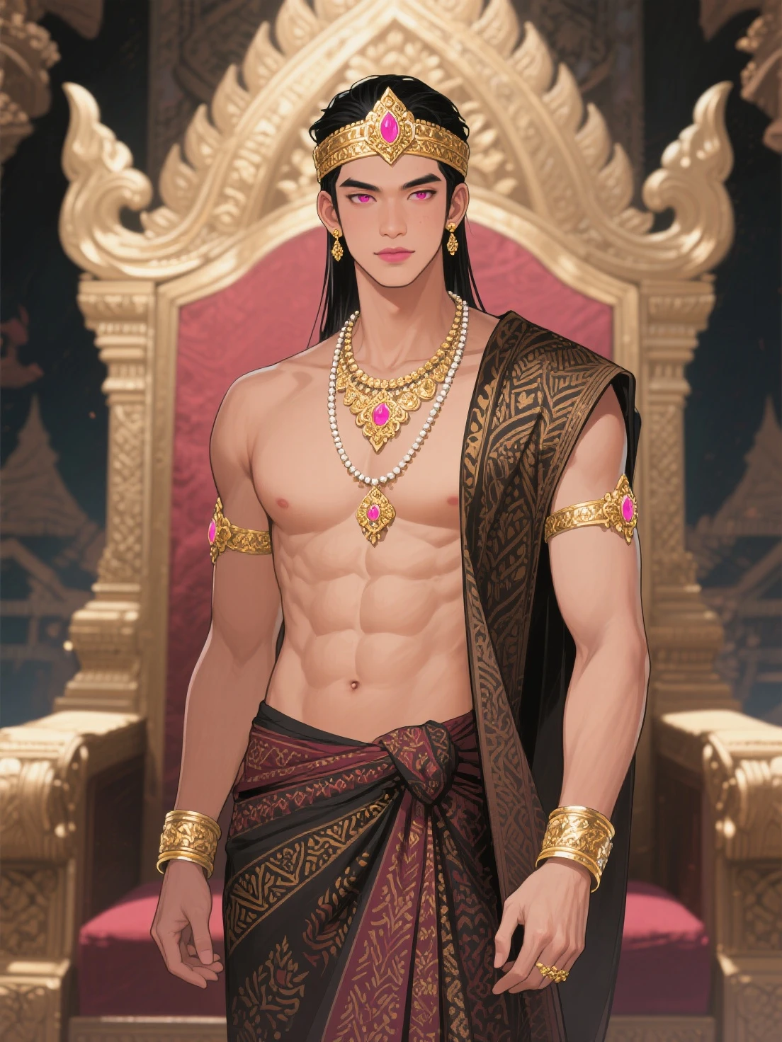 A boy with gorgeus extreme detailed apereance features, in a silver wonder woman armor fractal art style, aesthetics. vibrant color, intricate details of fractal patterns. appearance captivating, handsome excellence, stunning and breathtaking artwork, official and polished professional artwork, realistic touch, sharp focus, lighting highlight the boy's features artwork to lifelike. light smile, silver headpiece, tiara, bead necklace, Art Deco, rococo style, high detail, Renaissance, Realism, by Alfons Mucha, Hyperrealism, bokeh, high quality, UHD, retina, masterpiece, accurate, anatomically correct, textured skin, super detail, high details, high quality, award winning, best quality, highres, 1080P, HD, 16k